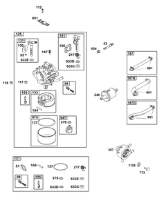 Carburetor And Fuel Supply Group Diagram and Parts List for 33S777-0004-G1 200000 - 399999 Briggs and Stratton Engine